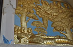 Detail of Battersea Peace Pagoda, with a little offering from me